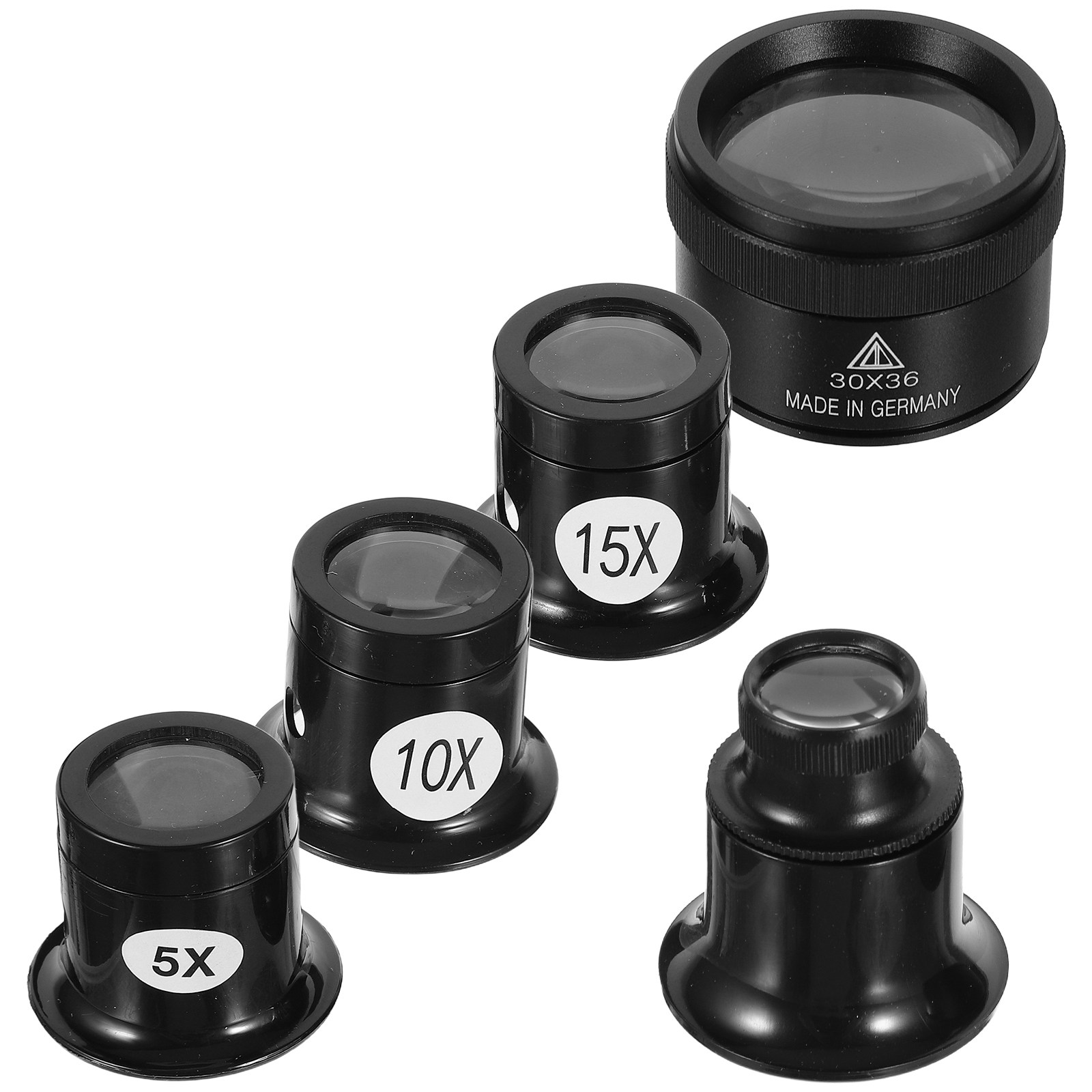 Jewelry Watches Repair - 5-teiliges Schmucklupe-Set 5x10x15x20x30x Handlupe für Schmuckinspektion,