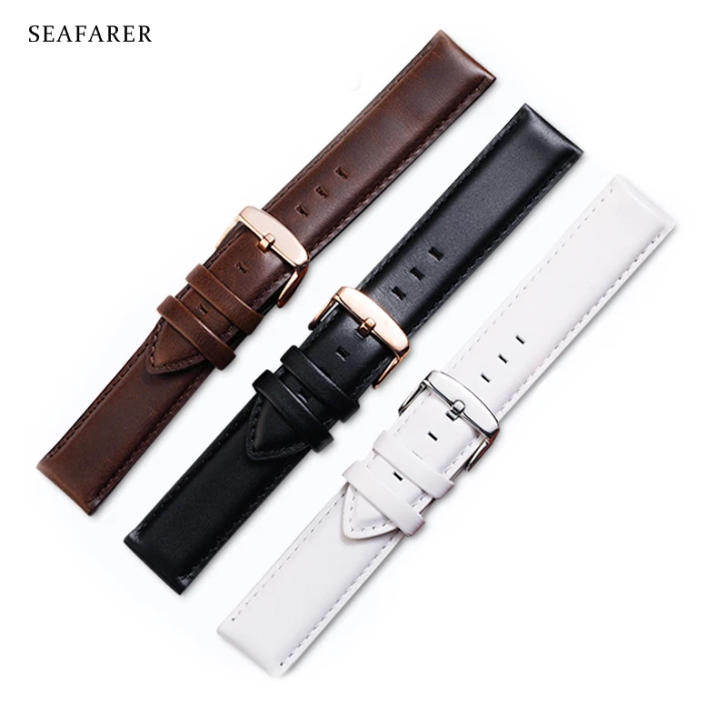 Daniel Wellington Watches & Jewelry Online Store - Hochwertiges Echtleder-Uhrenarmband, braun, 20, 19, 18,