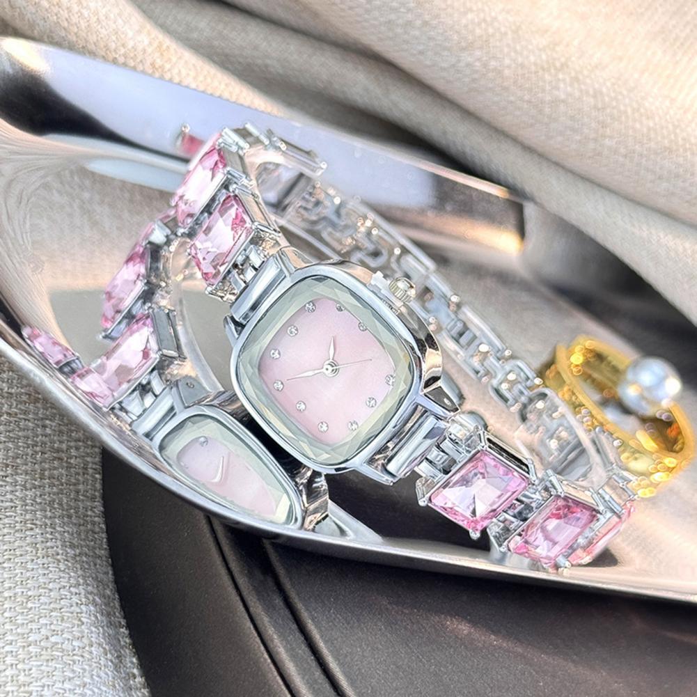 Jewelry Watches For Women - Funkelnde Armbanduhr mit quadratischem Zifferblatt, Damenuhr