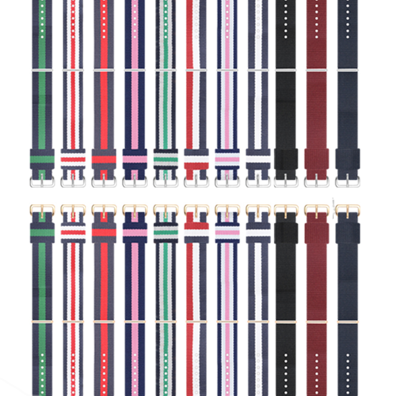 Daniel Wellington Watches & Jewelry Online Store - 16mm 18mm 20mm Nylon-Armband mit Roségold-Verschluss