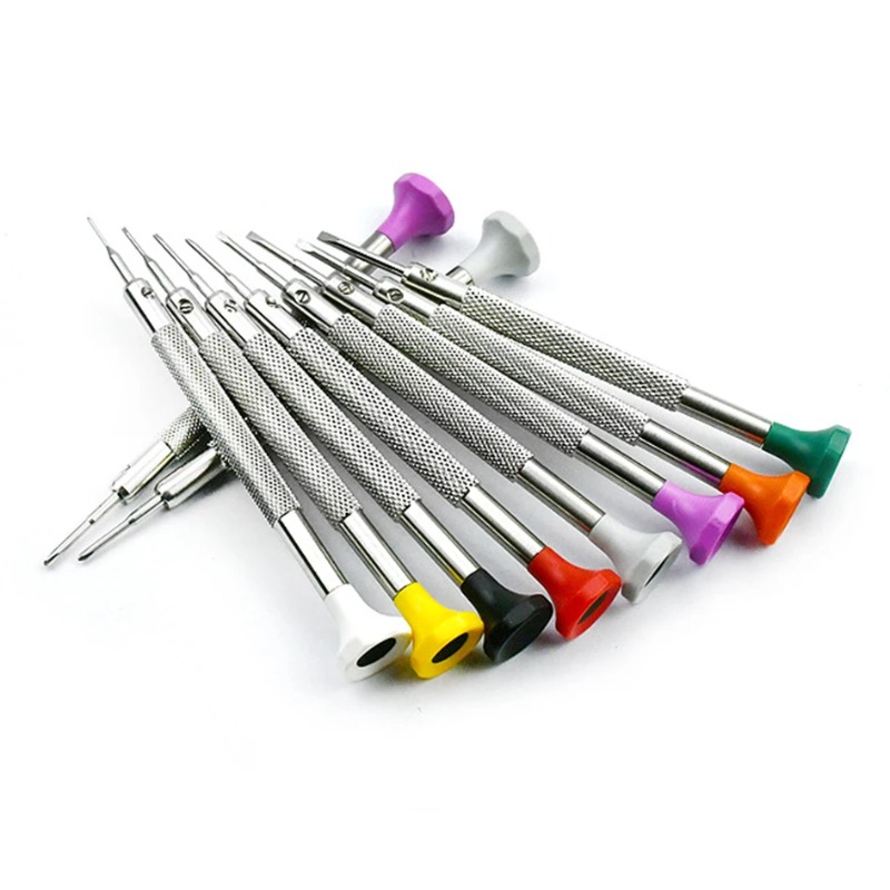 Jewelry Watches Repair - 0,6–2,0 mm Präzisions-Schraubendreher, Uhren-Schmuck-Reparatur-Werkzeug-Set, flache Kreuzschraubendreher