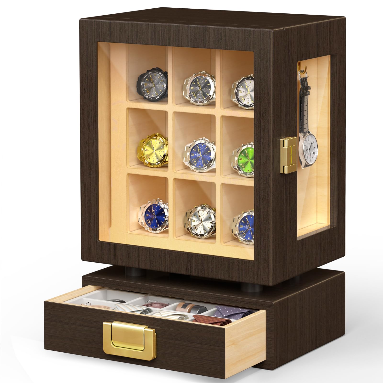 Watches & Jewelry Lvmh - Maßgefertigte rechteckige Uhrenbox aus massivem Walnussholz