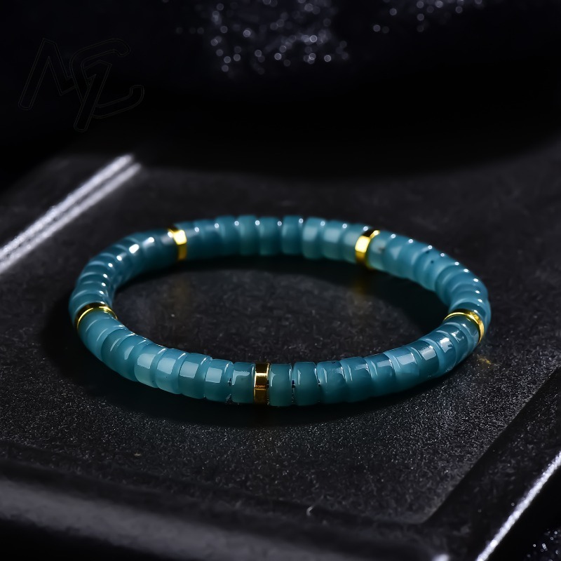 Jewelry & Watches Sp Z Oo Ul Frezerów 3 - Natürliche Jadeit Blauwasser Abakus-Perlen Spacer-Armband Luxus-Qualitätsschmuck